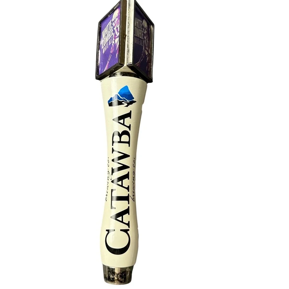 Catawba Brewing Co White Zombie White Ale Beer Tap Handle 3-Sided Zombie Graphic